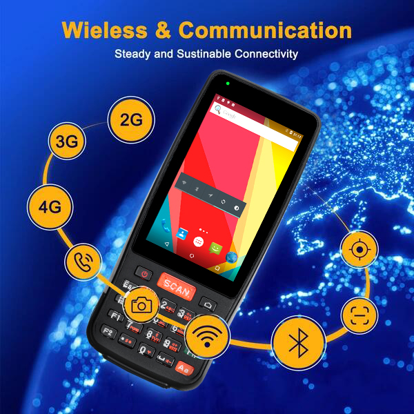 Терминал для сбора данных на складе/со склада, Android PDA с 1D/2D кодовым сканером и NFC/RFID-считывателем