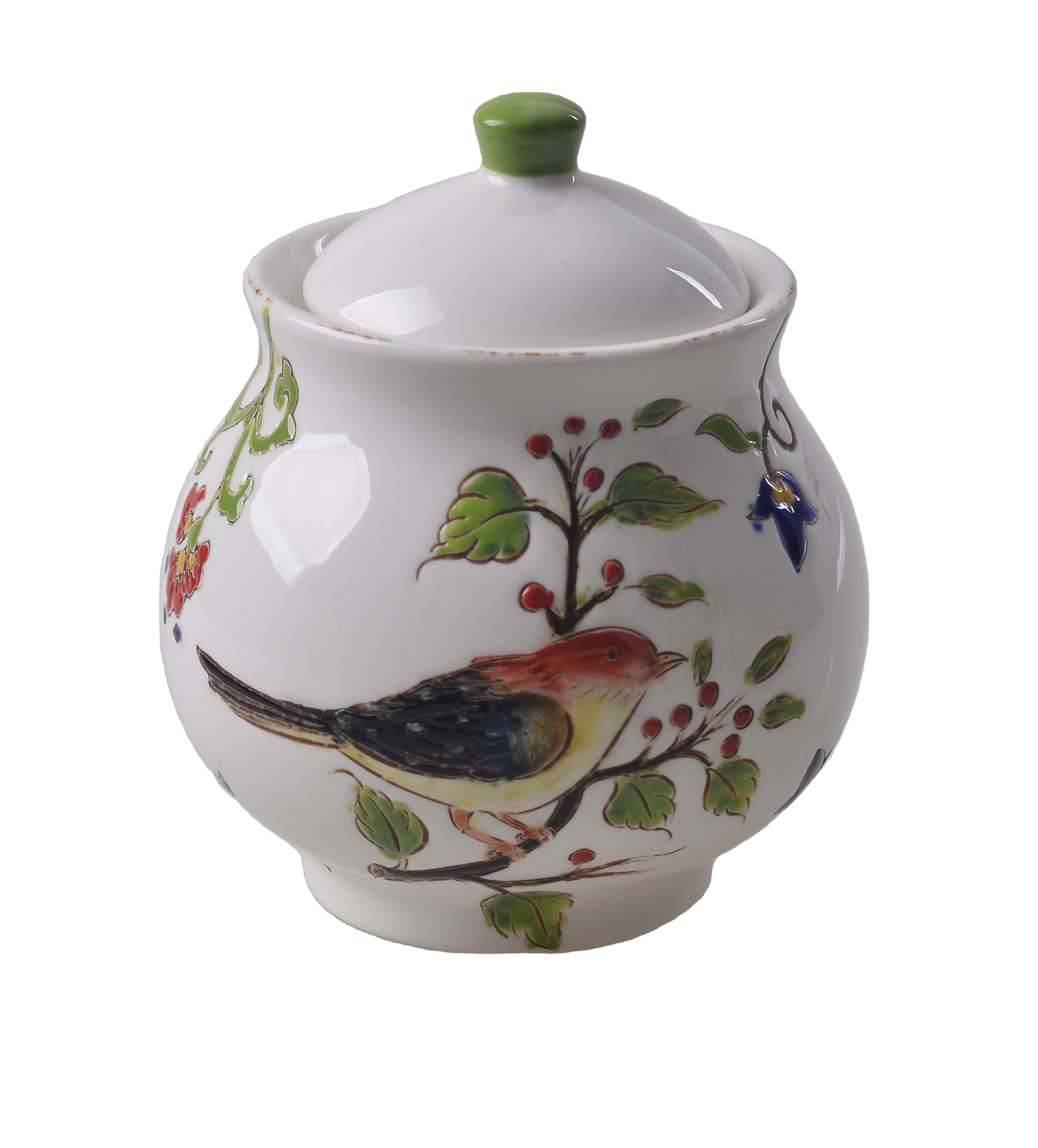 European style white with lid Sugar pot sets stone Fine Porcelain sugar pot