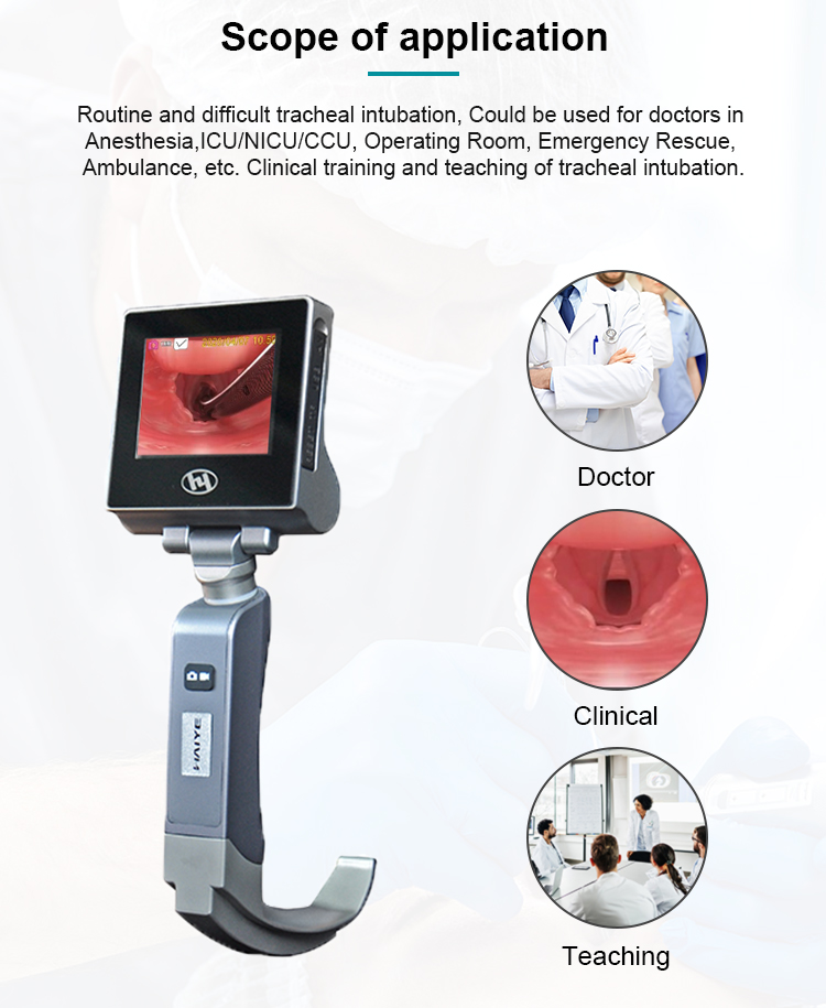 Anesthesia Difficult Airway Management Blade mile 0,1,2,3,4  Reusable adult and pediatric Video Laryngoscope