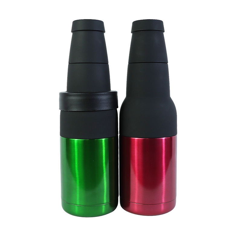 Eco Friendly and Bpa Free Custom Vacuum Insulated Double Walled Stainless Steel Beer Bottle Cooler and Can Cooler Holder