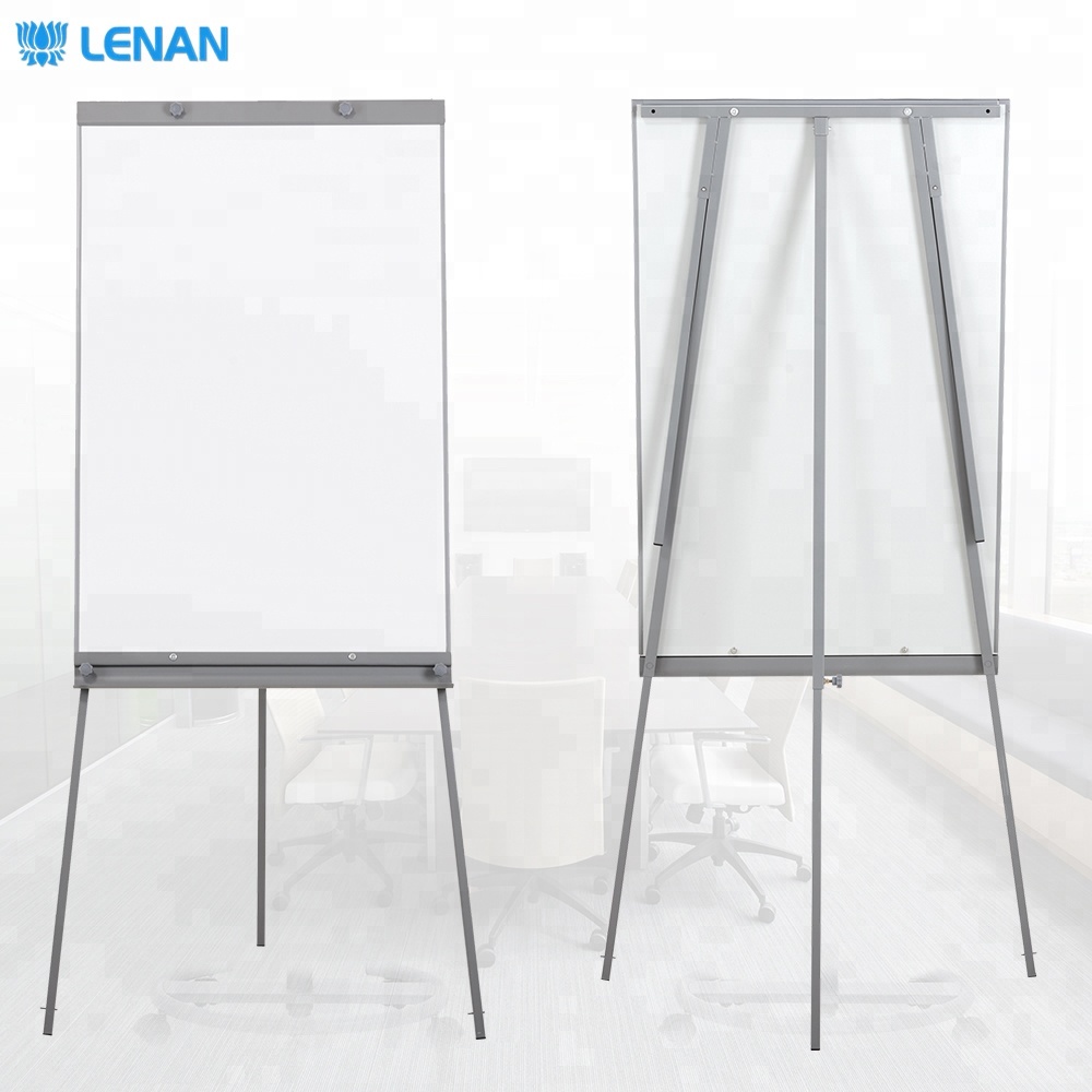 Height adjustable movable whiteboard flipchart easel magnetic flip chart white board with tripod stand