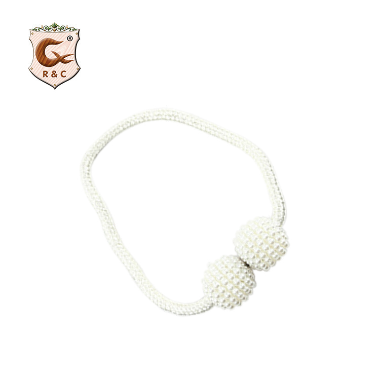 R C 2021 Pearl Magnetic Wholesale Modern Supplier Crystal Beads Decorative Curtain Holdback  Pearl Curtain Tiebacks /