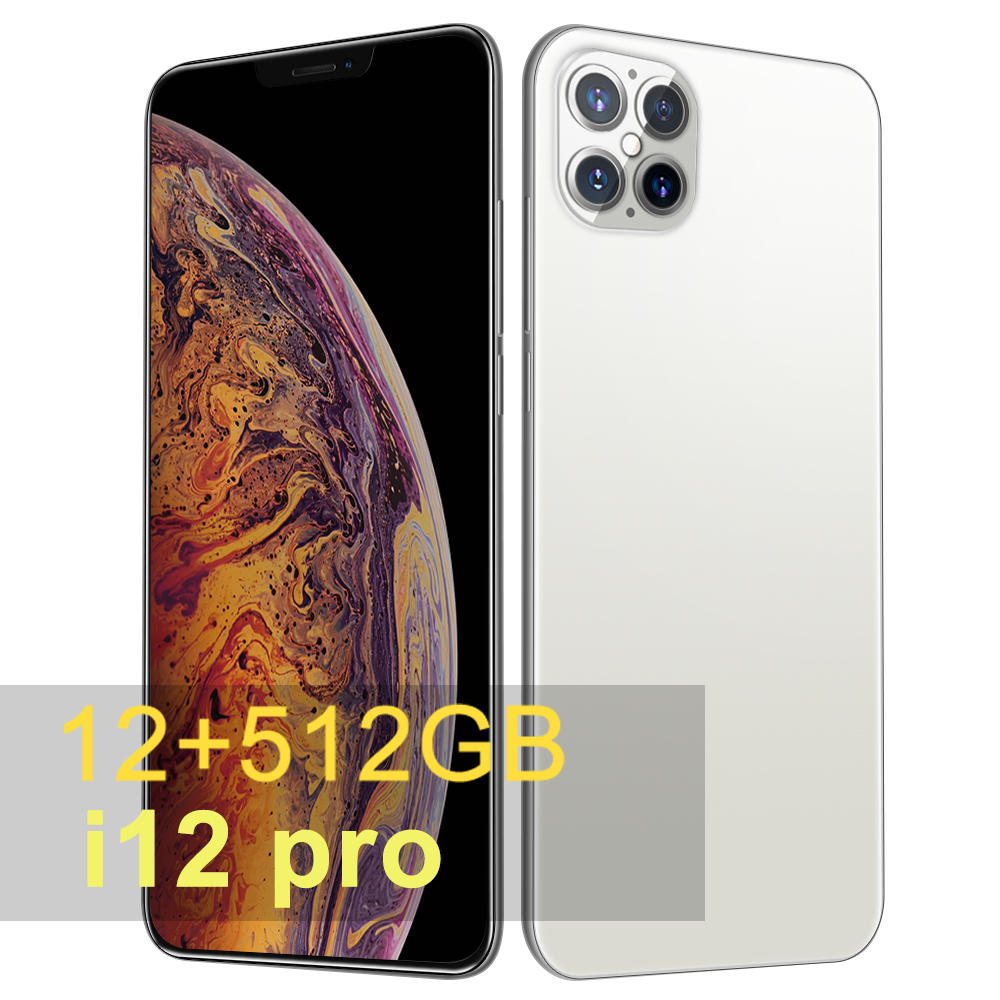 Global Version i12 Pro 6.6 inch touch screen smartphone 12GB+512GB cell phone Dual SIM Card 5000mAh 10 core mobile phones