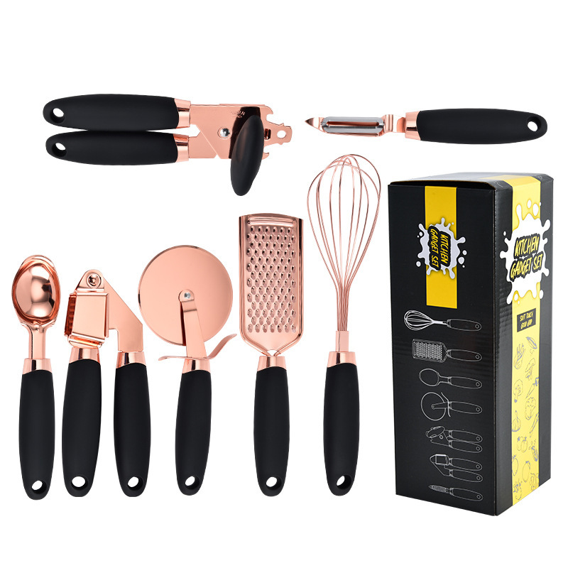 Home Supplies Kitchen Gadgets 7-Piece Set Household Kitchen Utensils Full Set Stainless Steel Kitchenware Set