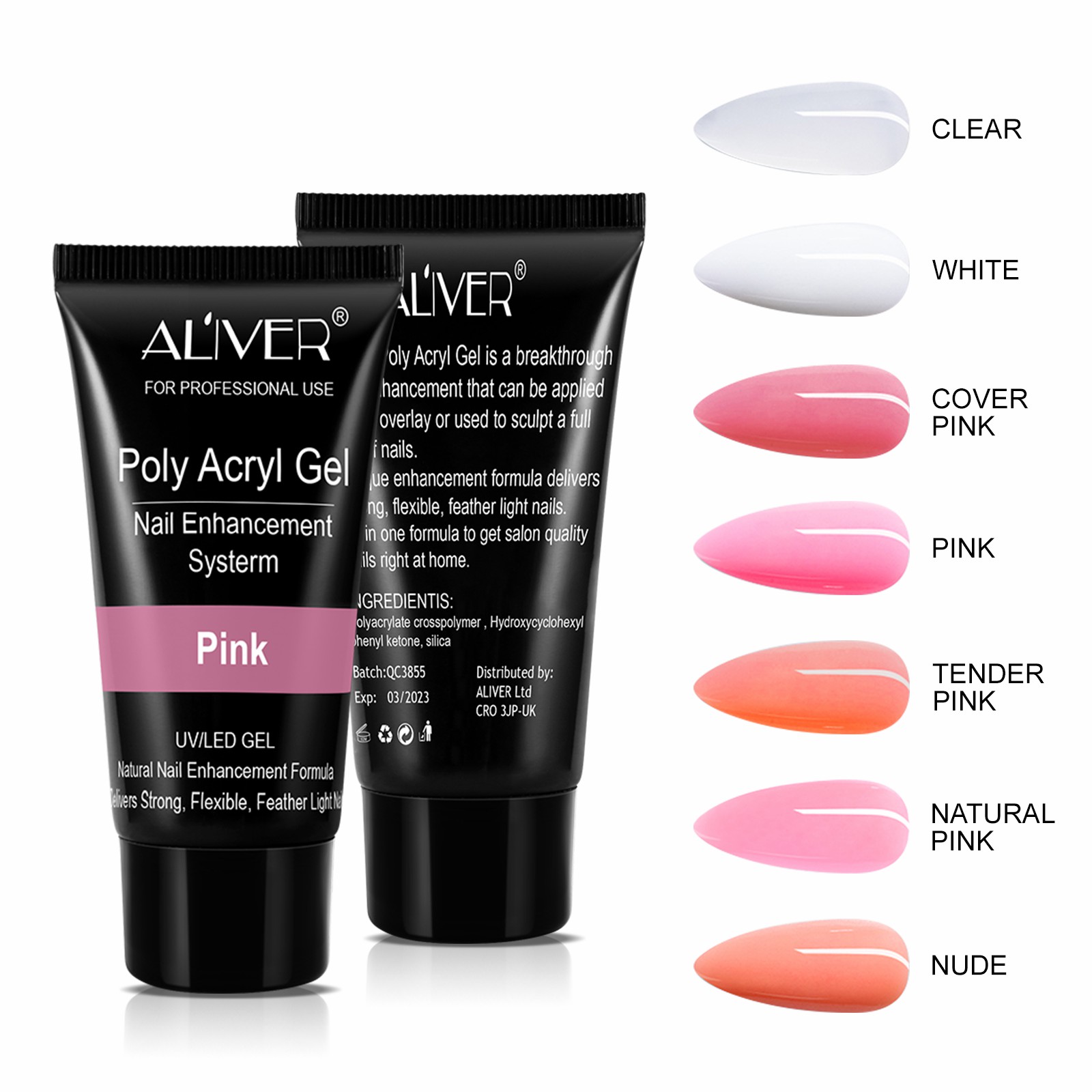 Professional private label poly acryl gel nails Soak off led/uv nail extension poly gel