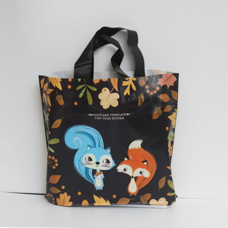 Hot sale Printed Shopping Bag Tote Handle Bag Grocery Bag Recyclable Plastic Accept Heavy Duty Packaging Gift Garment Customized