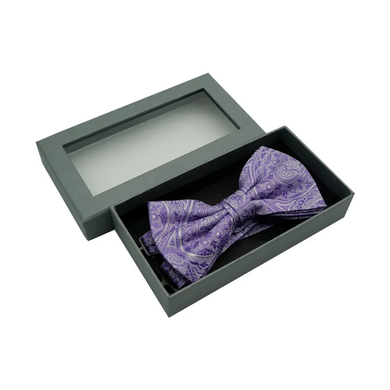Оптовая продажа, Шелковый жаккардовый тканый мужской галстук-бабочка с узором пейсли