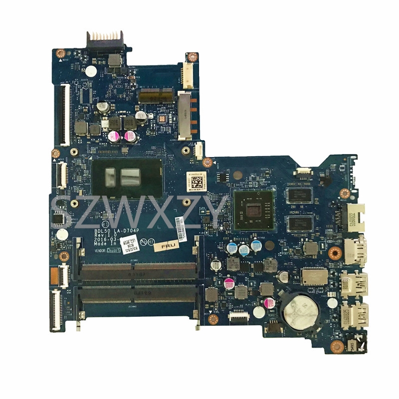 Материнская плата для ноутбука HP 15-AY 115-AY028 854946-601 BDL50 LA-D704P с SR2EU I3-6100U DDR4 системная плата 100% протестирована Быстрая доставка