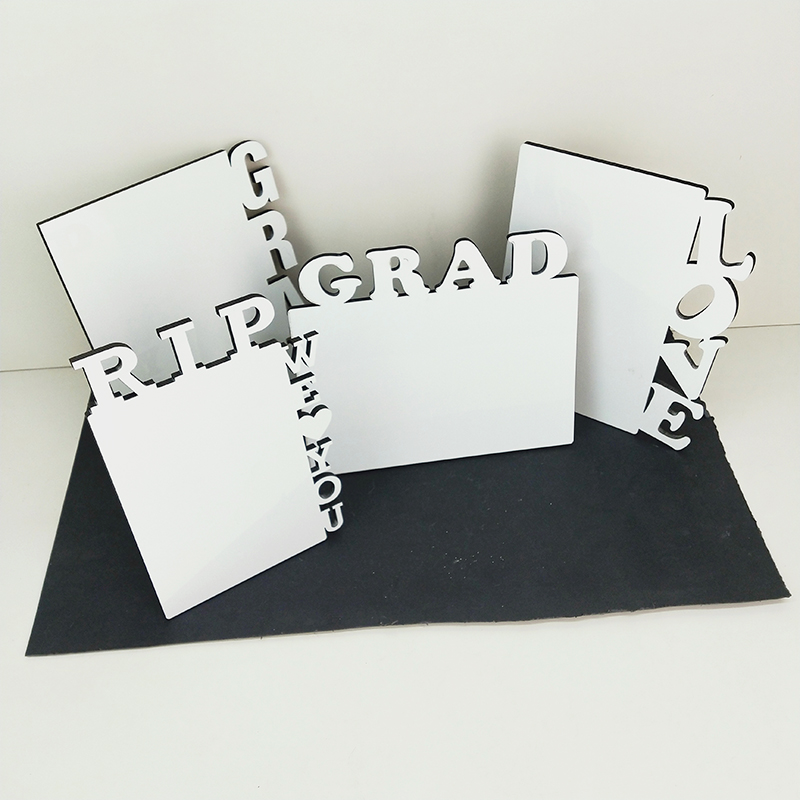 Wholesale White Wood MDF Board Laser Cut Sublimation Blanks photo picture frame for transfer printing