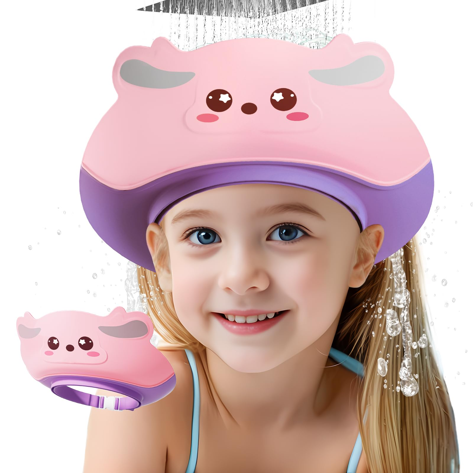 OEM Baby Shower Capss Adjustable Hair Wash Hat Cute Cartoon Baby Bath VisorBaby Care Wash Hair Shower Capss For 0-6 Years Kids