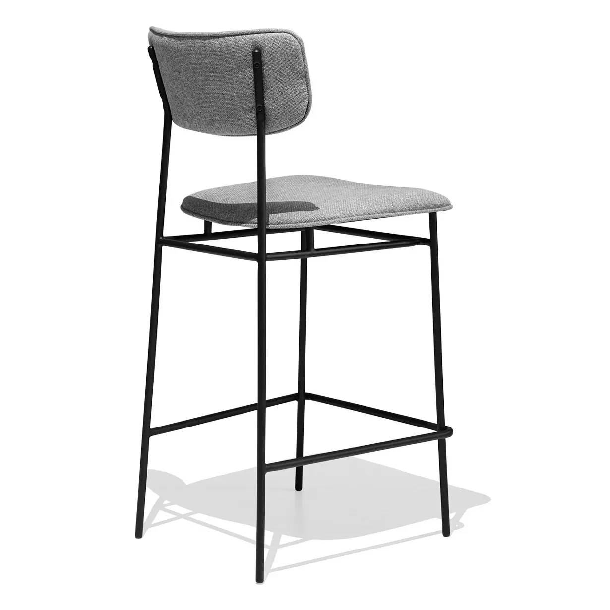 Fabric Bar Stool Commercial Comfortabale Soft Fabric Gray Seat Kitchen Bar Stools With Back