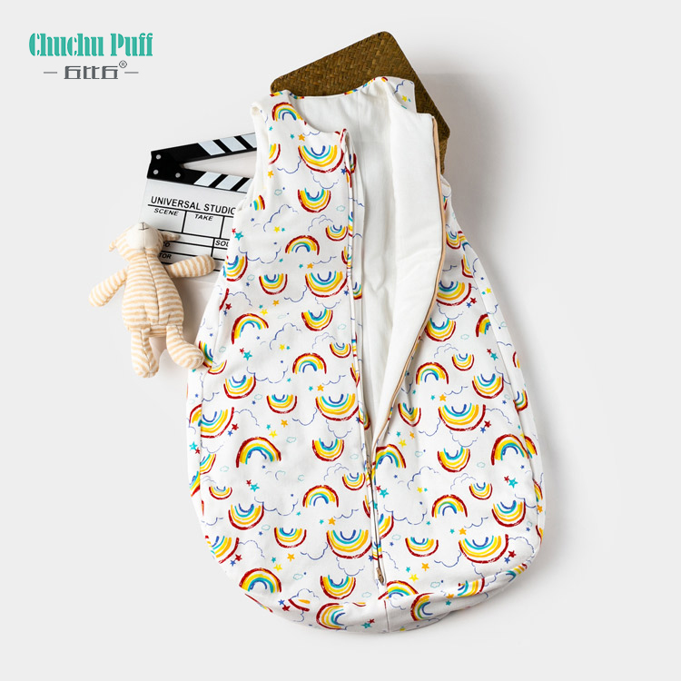 Chuchupuff 100% стеганого хлопка без рукавов; Яркие платья с радугой для новорожденных спальный мешок для холодной погоды