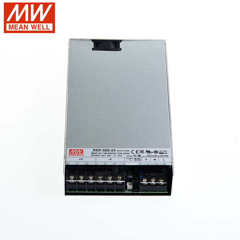RSP-500-24 Meanwell импульсный источник питания 110 В/220 В переменного тока в 24 В постоянного тока 21A 504 Вт активный PFC высокая эффективность полная защита CE