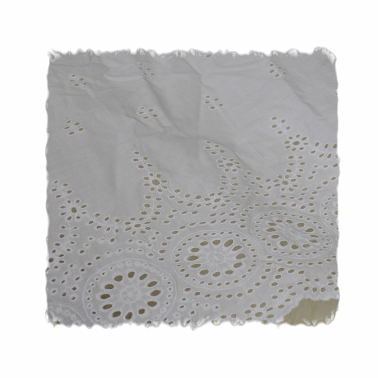 Copperplater flower design on cotton ground unilateral embroidery fabric for dress or women clothes