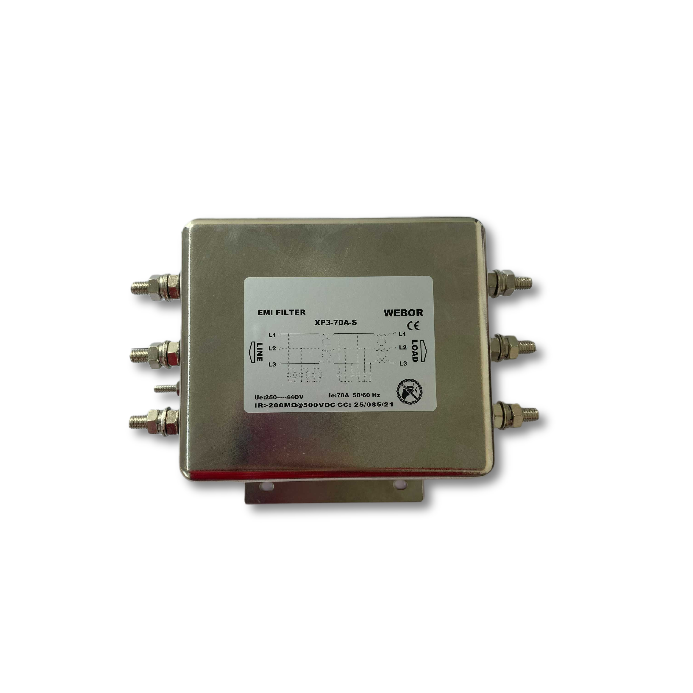Горячая Распродажа webor XP3-70A-S трехфазный мощность линии EMI шумовой фильтр