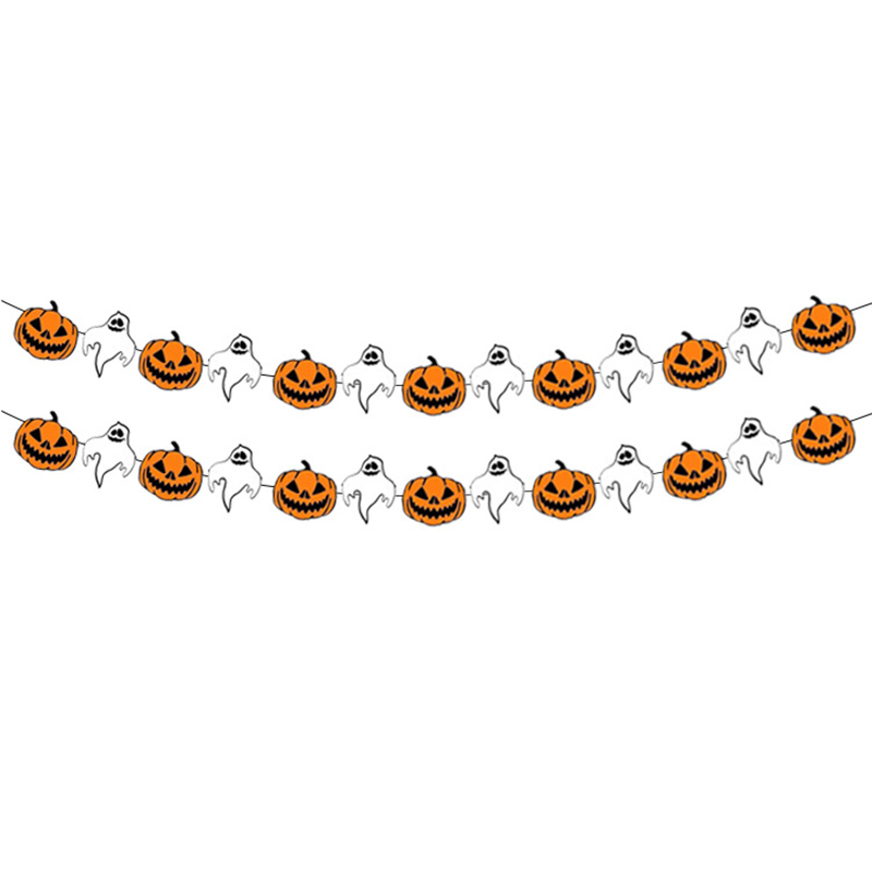 Halloween Bar Home Decoration Happy Halloween Banner Paper Garland Photo Halloween Party Supplies