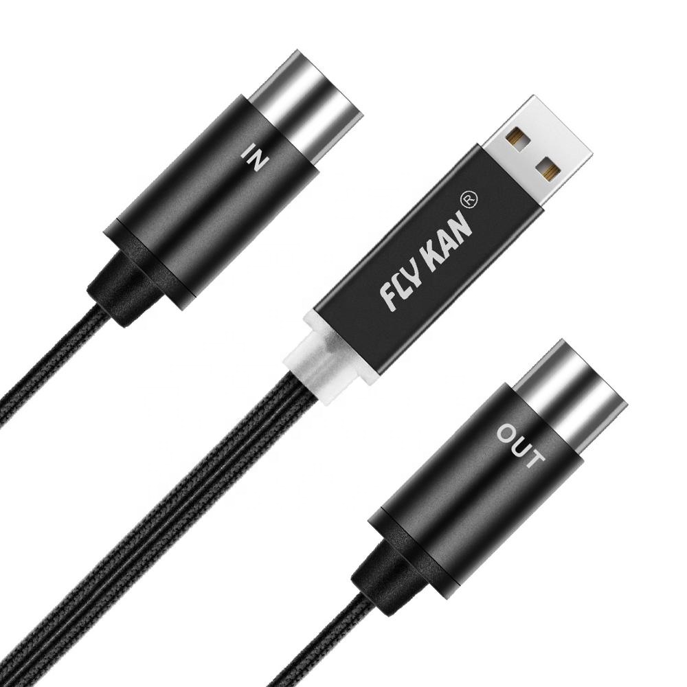 USB Type C MIDI Interface - flykantech MIDI-C01 | USB 5PIN IN-OUT MIDI Interface Cable Converter to PC Music Keyboard