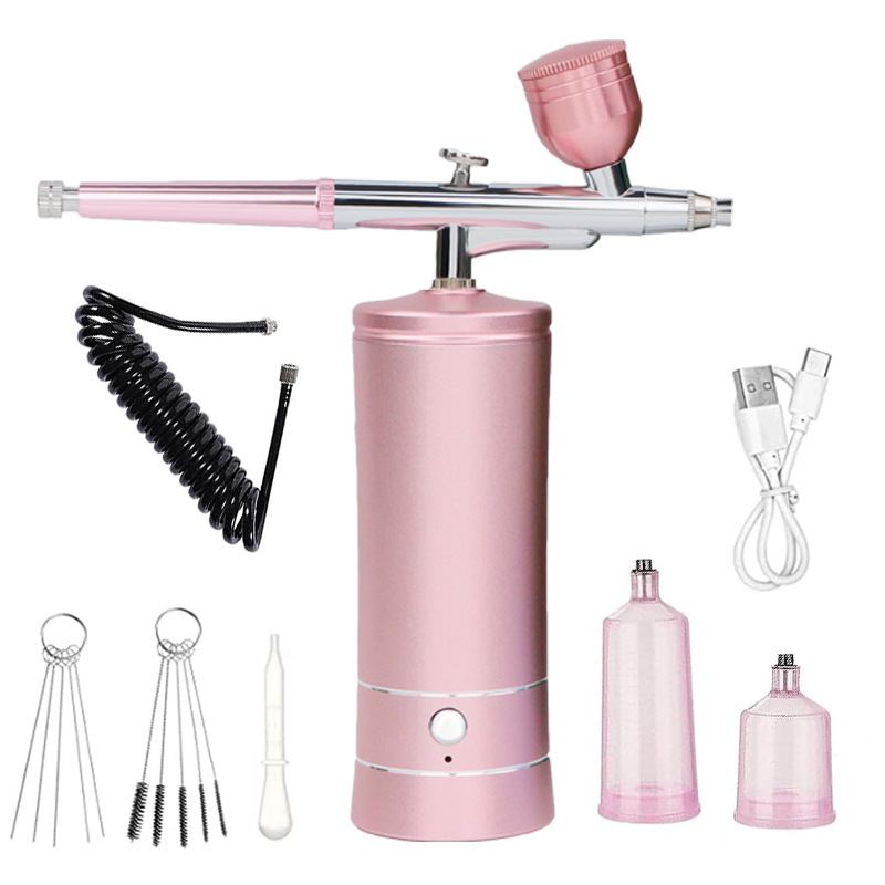 Portable USB Wireless Rechargeable Airbrush Machine Water Ombre Nail Art Paint Powder Spray Gun Airbrush Set