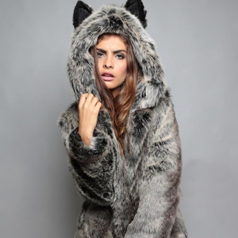 Manufacturers Fall Winter Rabbit Ears Fur Mink Coat Women Mid-length Faux Fur Coat