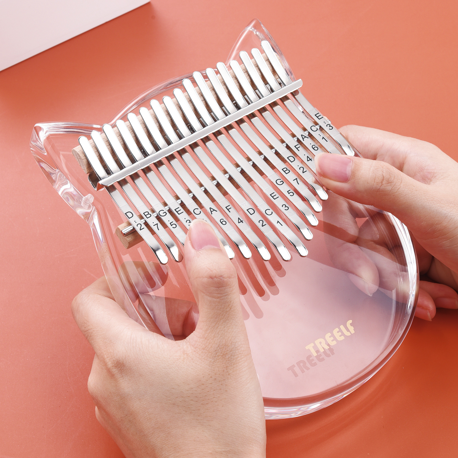 Прозрачная фабрика kalimba, оптовая продажа, недорогие 17 клавиш, Kalimba, акриловый кристалл, большой палец, пианино, Мини Музыкальные инструменты Kali