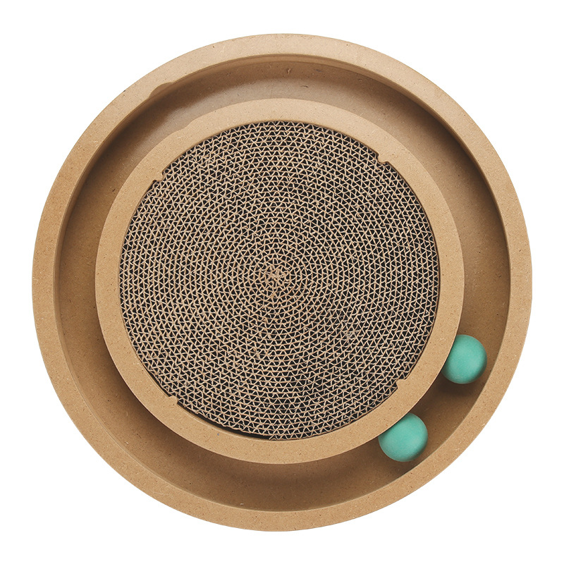 Cat tracking ball toy round shape with refill cat scratcher board in the middle new and funny cat toy Pet toy