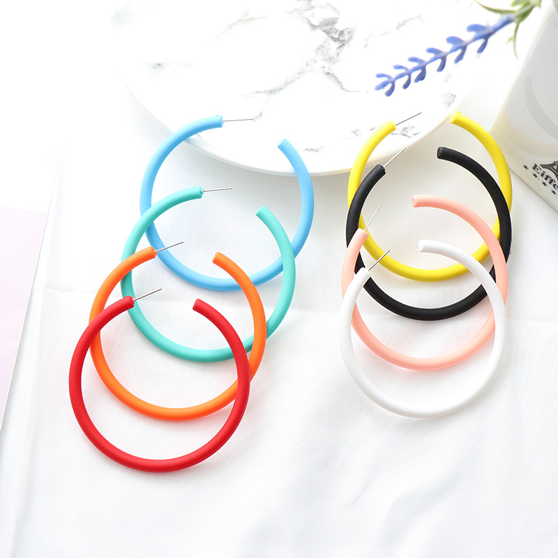 High quality summer trend color cheap big hoops earrings ins exaggerated fashion candy acrylic earring wholesale hoop earrings
