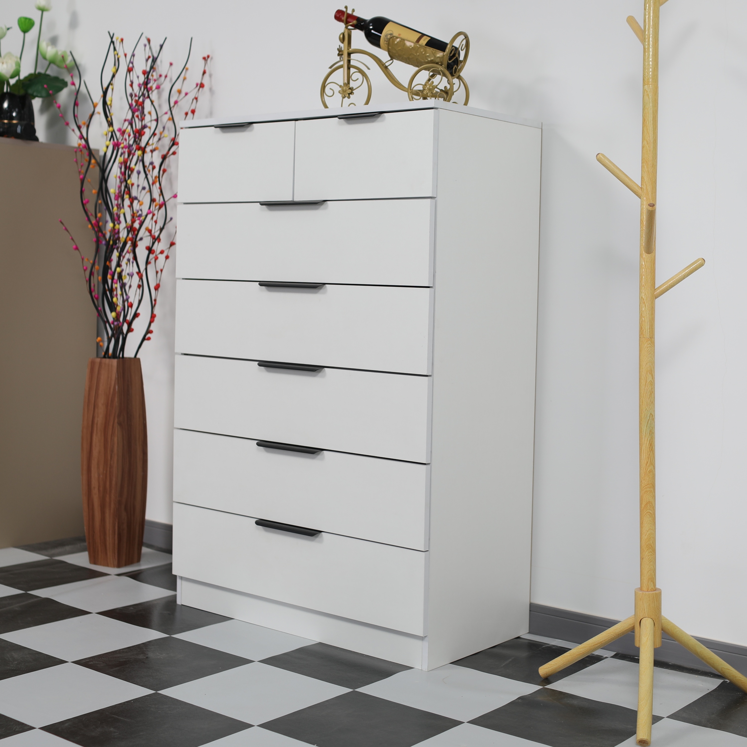 Multi-story Large Capacity Drawer Bedroom Bed End Locker Economy Bedside Cabinet