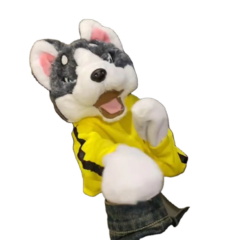 Children's plush boxing husky doll interactive neat Erha children's toy gift hand puppet