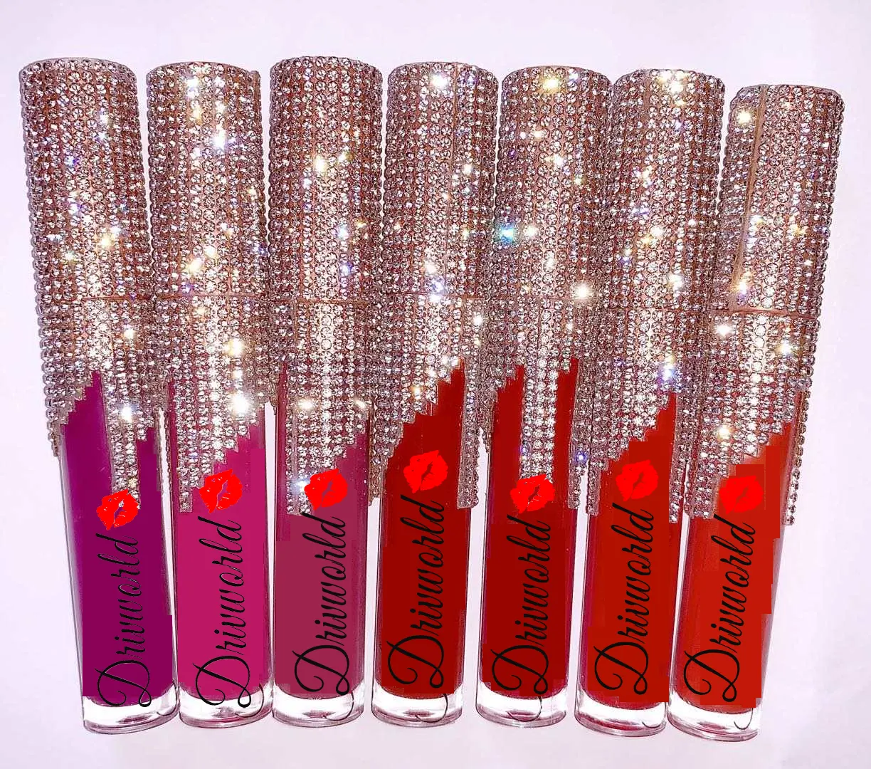 Rhinestone custom makeup private label 2022 new 40 color lipgloss matte waterproof non-stick cup with lip gloss tube vendor