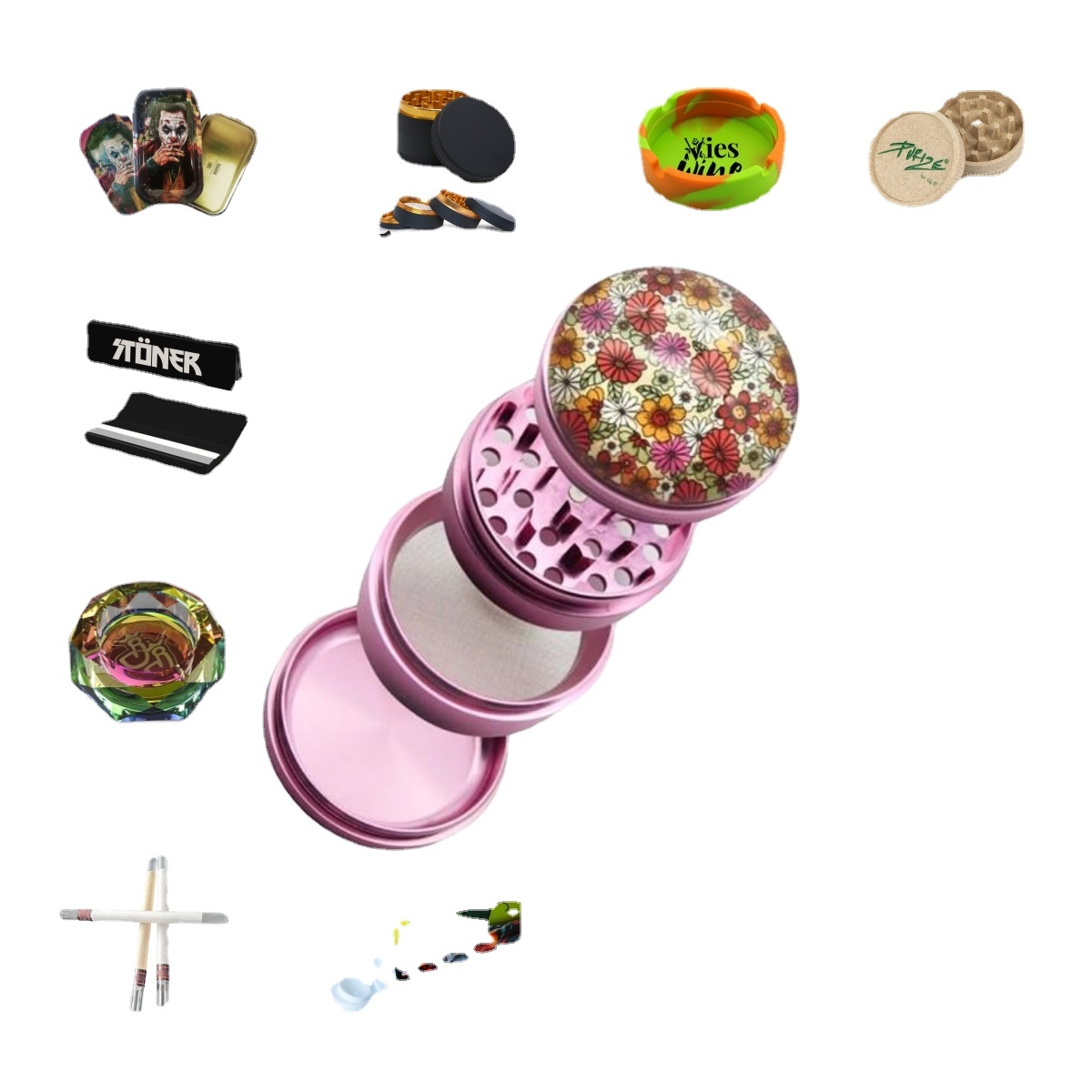 A Top Inquiry Custom Smoke Set Grinder Wholesale Rolling Tray Grinder Other Lighters & Smoking Accessories Wholesale