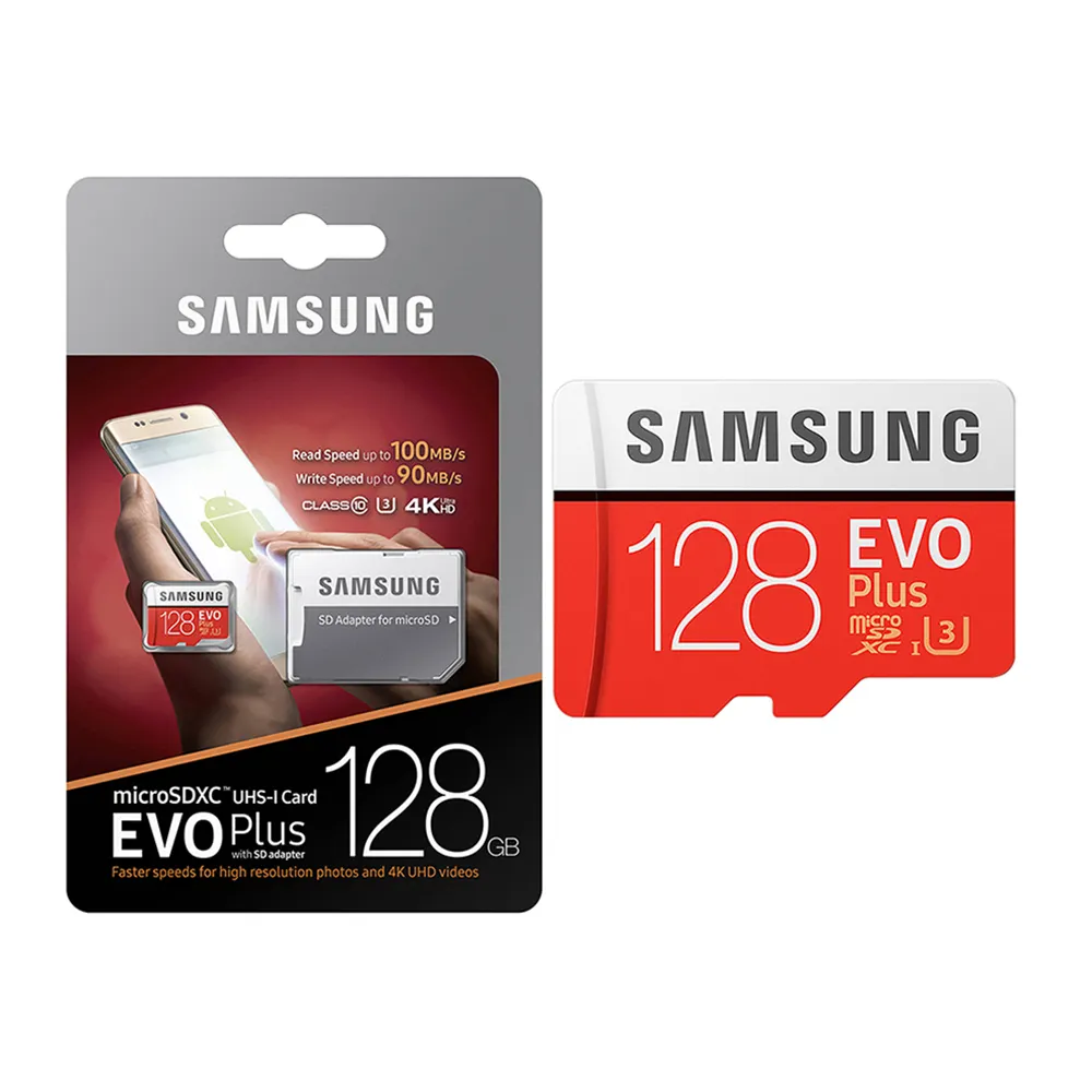 Высокоскоростной SD карты 100 МБ/с. Оригинальная карта памяти MicroSD Samsung EVO Plus U3 32 Гб 64 Гб 128 ГБ 256 ГБ 512 ГБ, Micro SD карта, U3 TF карты для мобильного телефона