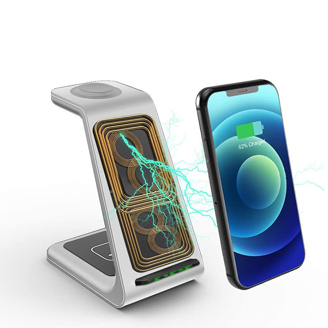 QI 3 в 1 беспроводная зарядная станция для Apple 10 Вт Быстрая зарядка T3 настольная зарядная подставка