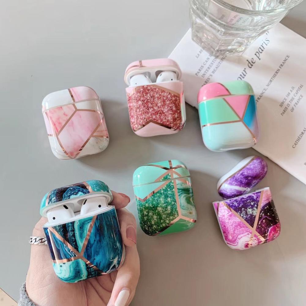 Новое поступление, модный мраморный защитный чехол для зарядки Airpods, мраморный жесткий чехол