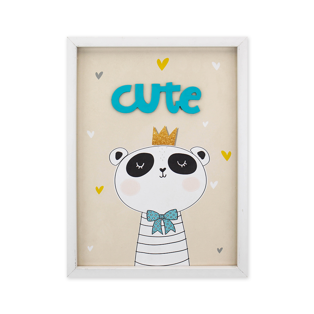 Cute Cartoon Canvas Painting Children Room Bedroom Decorative Posters Wall Art Wooden 3d Painting