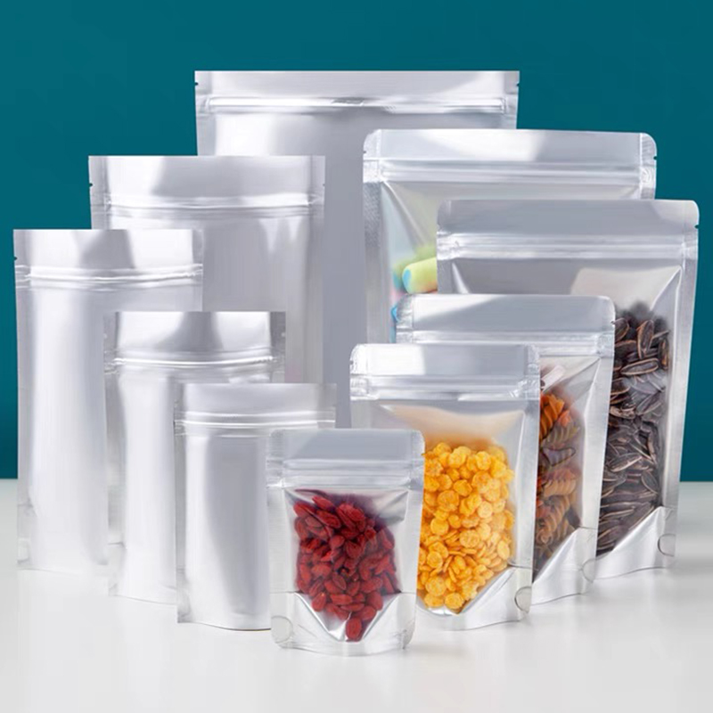 Disposable Heat-sealable Polyester Film bag Snack Candy Stand-up bag Self-sealing Plastic bag Food Packaging With Zipper
