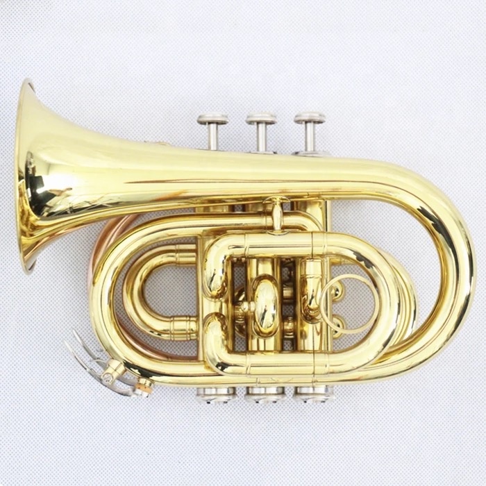 Китайский инструмент brasswind, Высококачественная труба, Золотая лакированная карманная труба