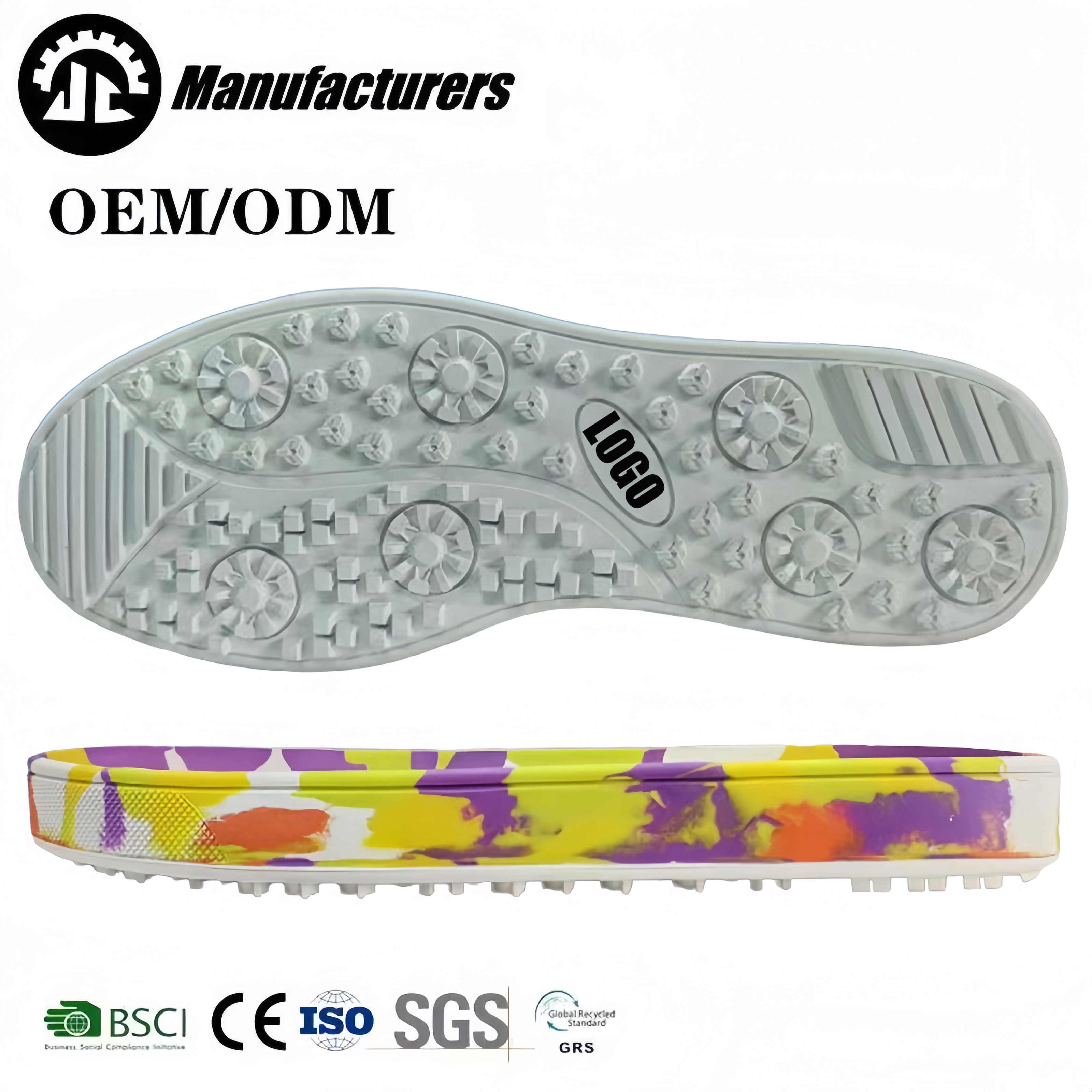 Custom golf shoe non slip sole high quality mens golf shoe sole rubber for golf shoe