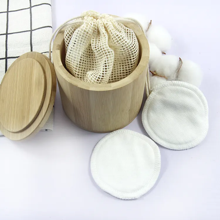 Cheap price bamboo washable reusable cotton pads make up remover