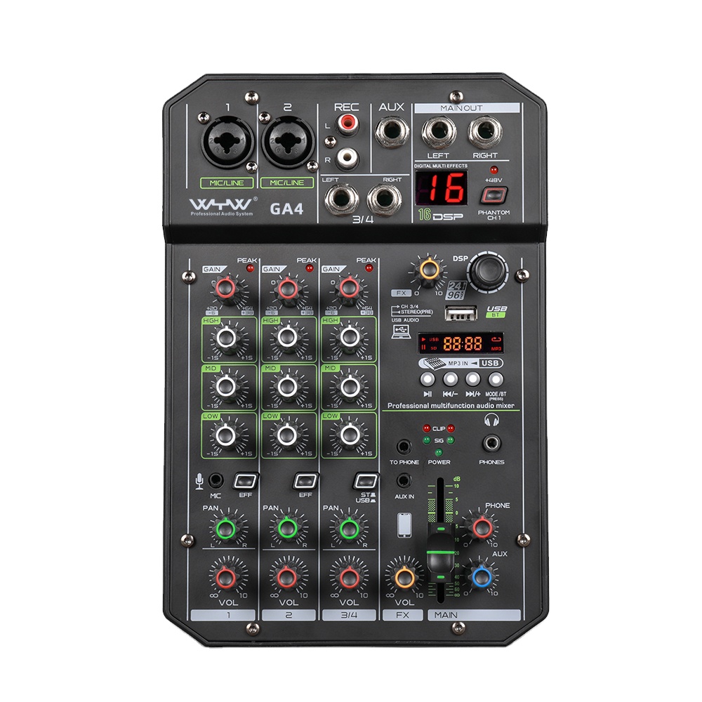 Professional 4 channels interface audio studio recording