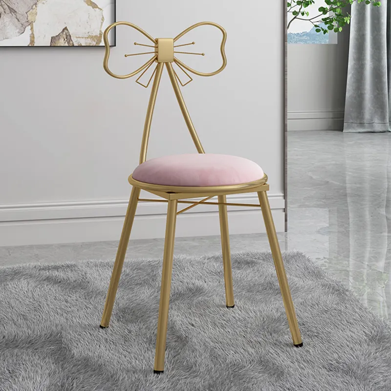 Factory Wholesale Creative Butterfly Vanity Chair Classic Nordic Cute Leather Bedroom Chair Modern Simple Fabric Makeup Chair