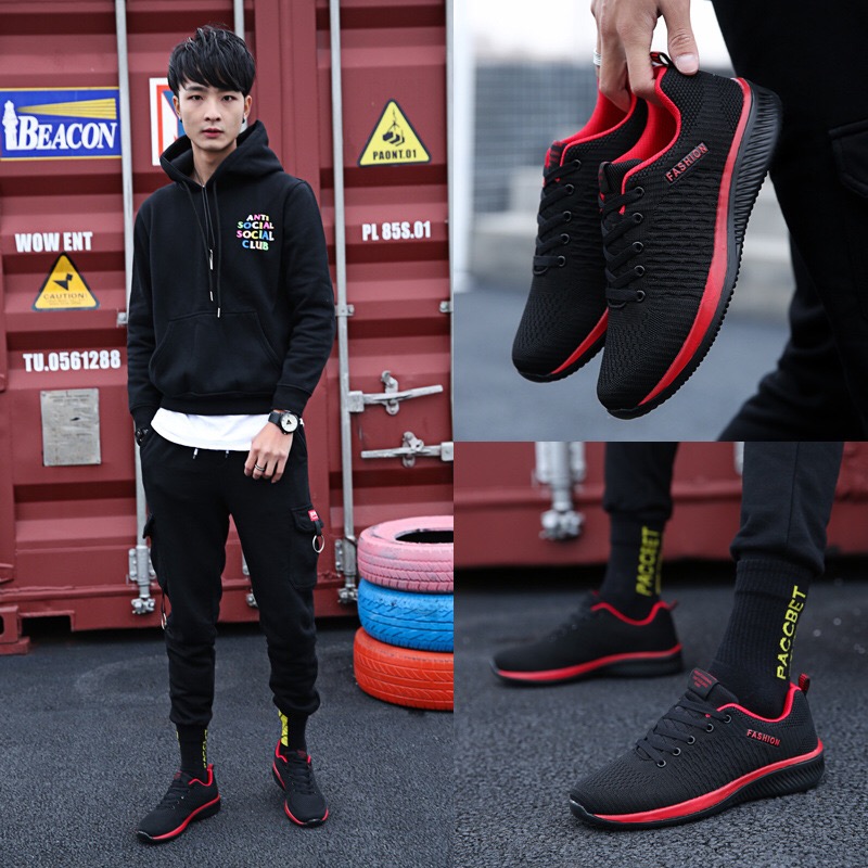 Air Mesh Breathable Men Sneakers New Cushioning Casual Balck Shoes Lightweight Sport Running Men Shoes Zapatos para Correr