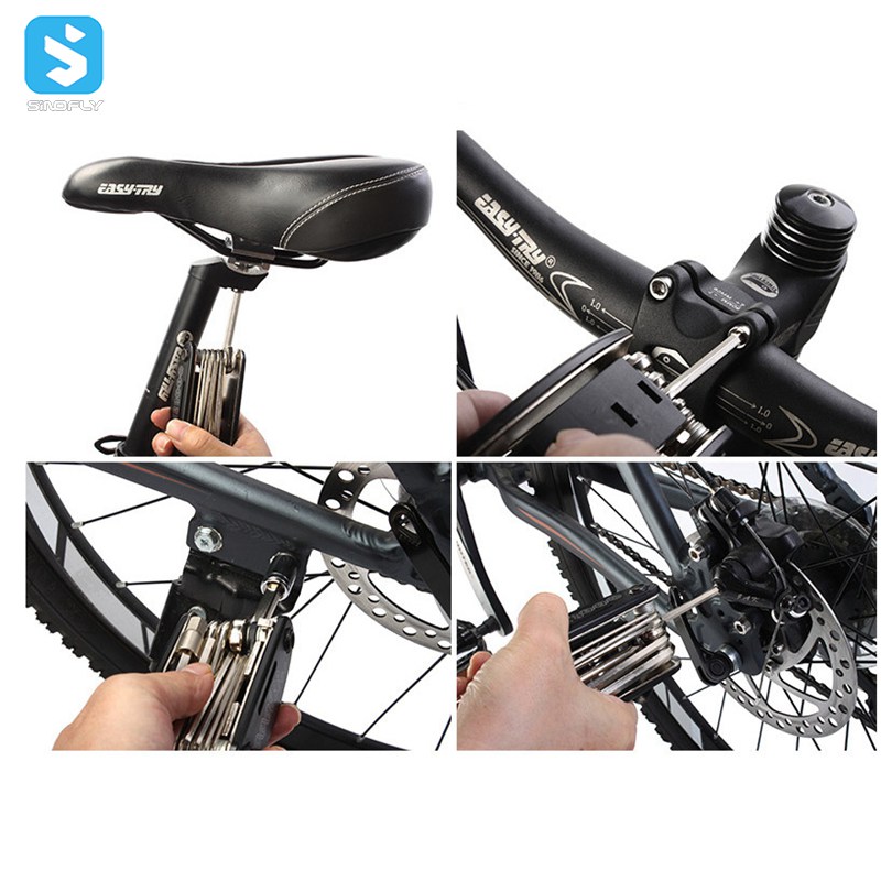 Bike repairing tools kit stainless steel multifunctional portable maintaining tools kit