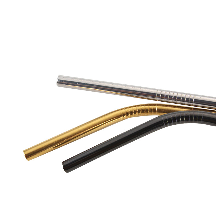 Recycle wholesale drink boba water 304 stainless steel metal drinking straws bar accessories customized straw of tumbler