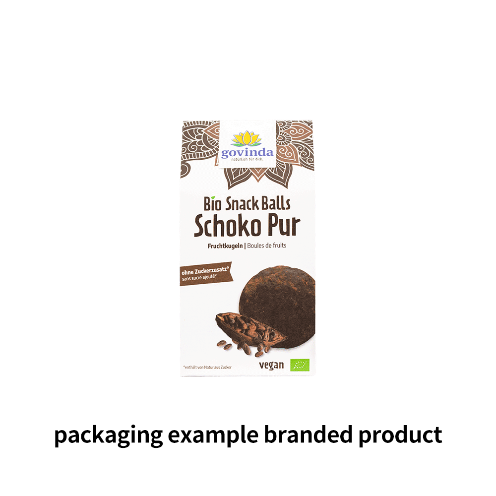 Govinda Natural Dried Dates And Cocoa Confectionery With Crunchy Cocoa Nibs Food Snack Balls