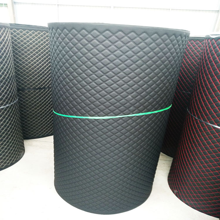Factory Direct Woven PVC Diamond Stitching Embroidery Vegan Car Upholstery Artificial Faux Synthetic Leather Fabric for Car