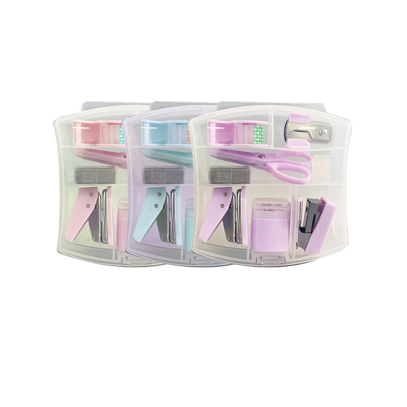 Mini Office Stationery Set Supply Kits School Essential Office Accessories Promotional Gift Set Stapler For Office School