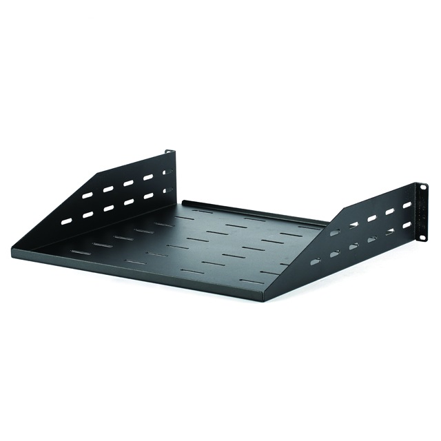 19'' vented 2U rack mount network fixed shelf