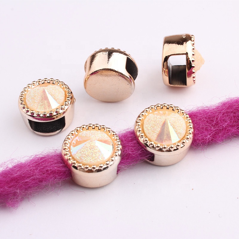 Free Shipping Golden Large Hole Plastic Dreadlock Hair Beads For Accessories Jewelry