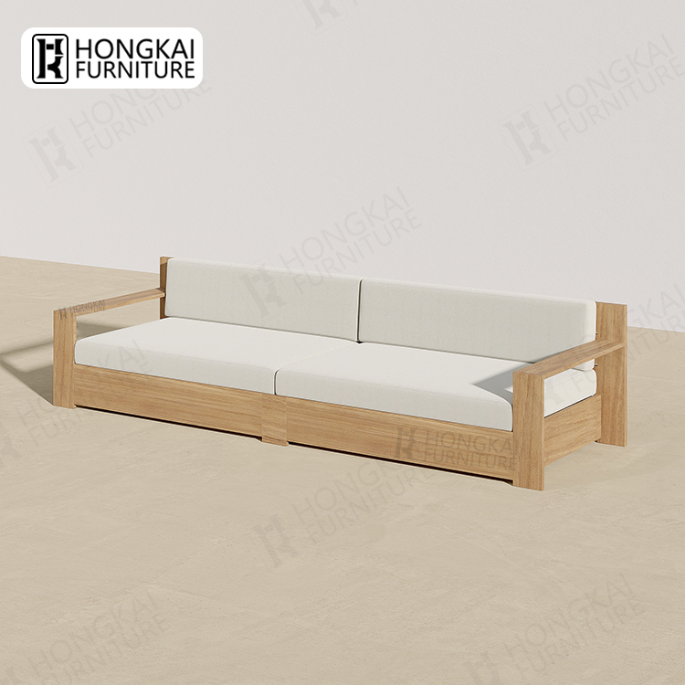 Teak Wood Garden Sofa Set Outdoor furniture Solid Wood Sofa And Coffee Set Paito Teak Sectional Sofa Set