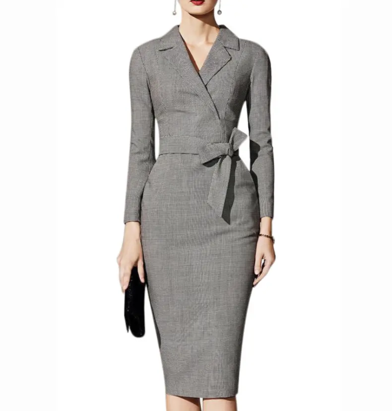 Custom Oem Manufacturer Fashion Designer Womens Office For Woman Ladies Dress Suit Office Woman Dress